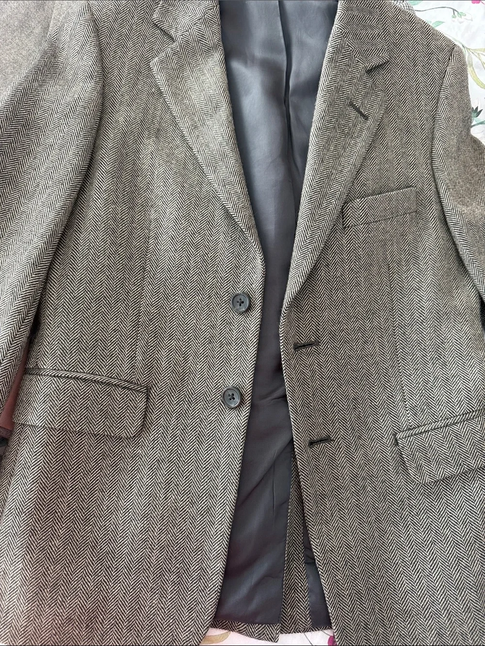 Chaps Gray Herringbone Sport Coat